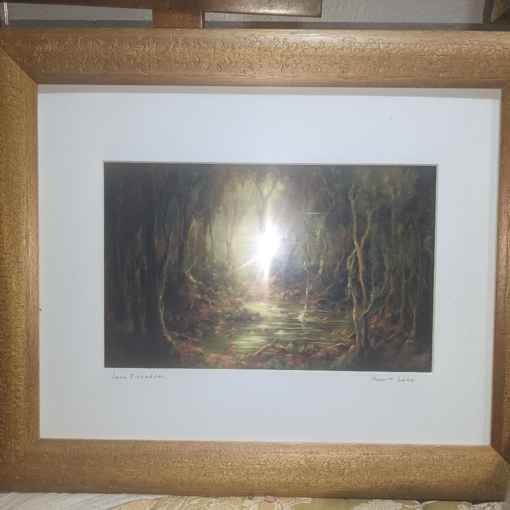 Gorgeous Framed & Matted Lithograph, HEART LAKE by Jane Kiskaddon